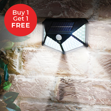 100 LED Solar Security Light - Buy 1 Get 1 Free