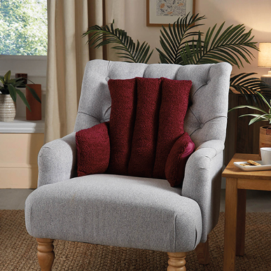Burgundy Reversible Armchair Cushion