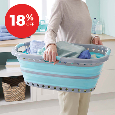 Hip-Hugger Collapsible Laundry Basket