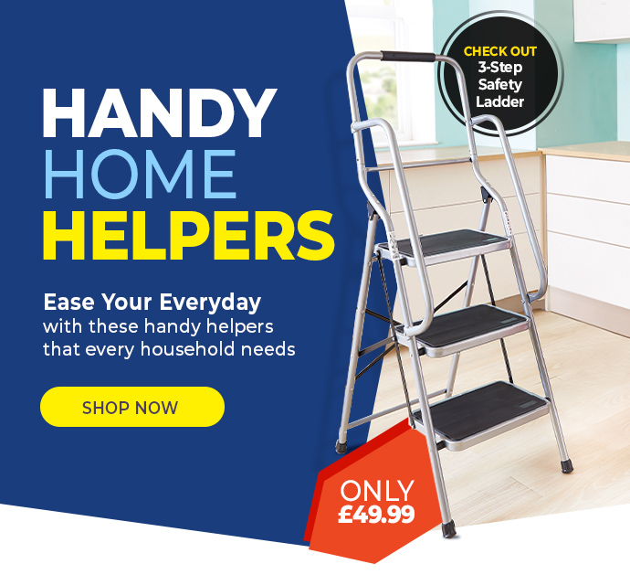 Silver 3-Step Safety Ladder