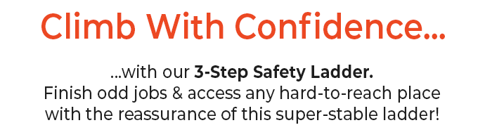 Silver 3-Step Safety Ladder