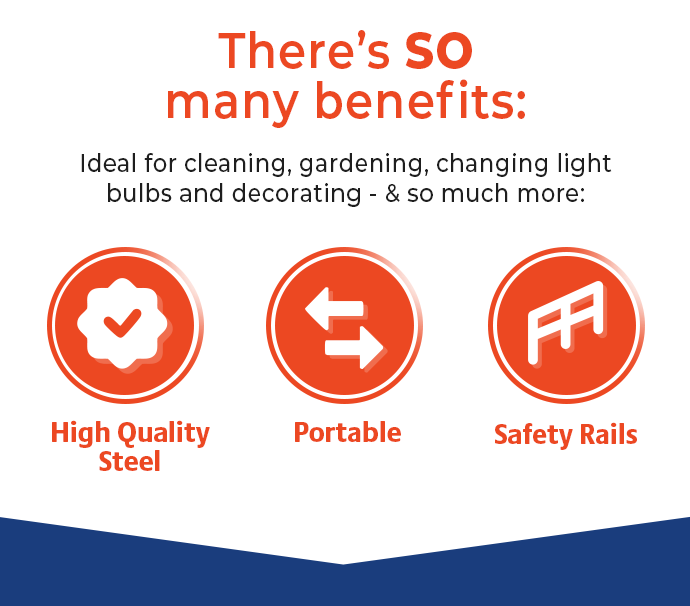 Silver 3-Step Safety Ladder