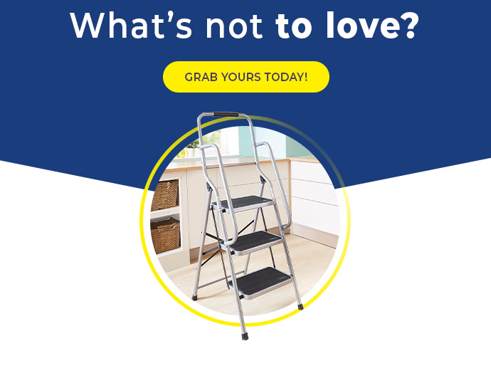 Silver 3-Step Safety Ladder