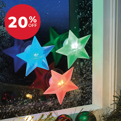 Set of 3 Colour-Changing Window Stars