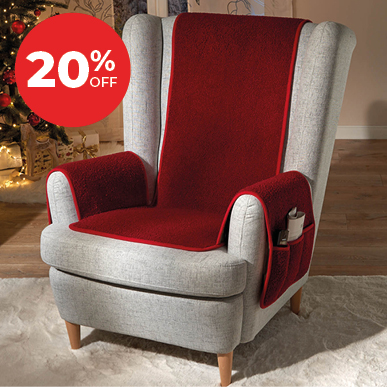 Burgundy Sherpa Fleece Armchair Protector