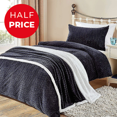 Embossed Sherpa Fleece Duvet Cover Set