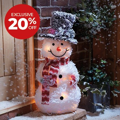 3D Frosted Light-Up Snowman