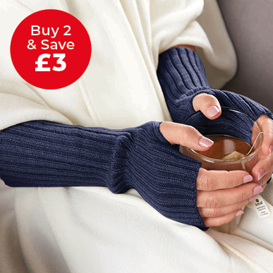 Navy Extra-Long Hand Warmers - Buy 2 & Save £3
