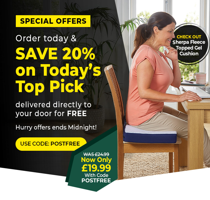 Sherpa Fleece Topped Gel Cushion