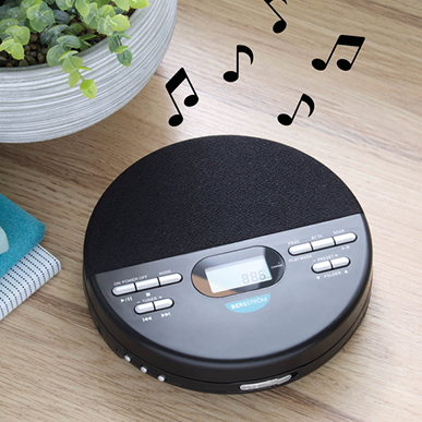 Aurora Portable CD/Radio Player with Built-In Speakers