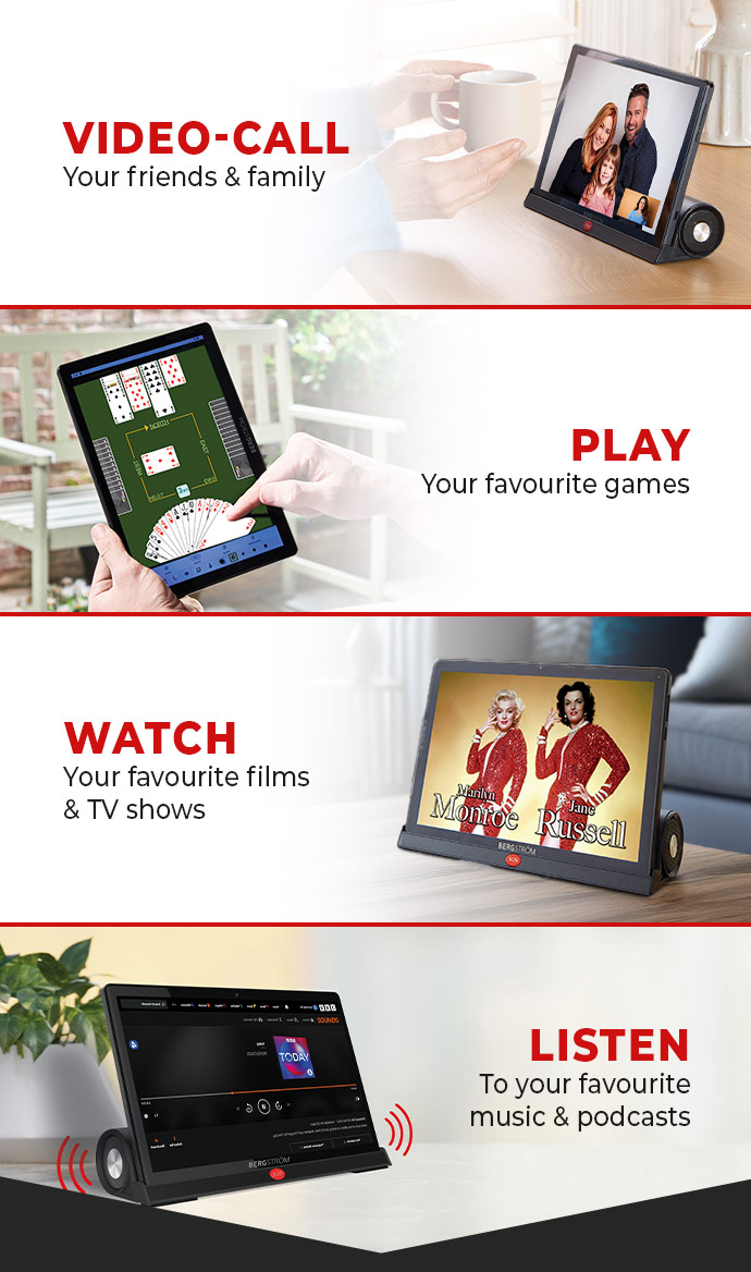 Easy Use Tablet with Stand & Built-in Speakers