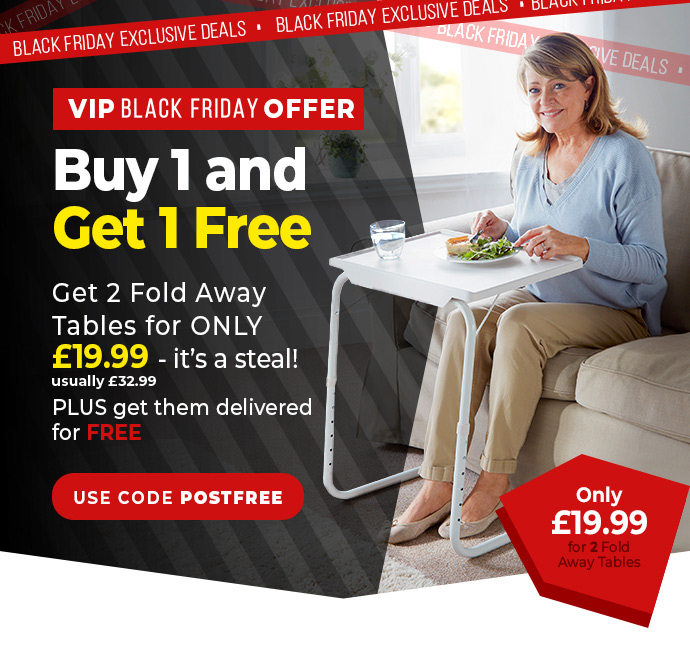 Fold Away Table White - Buy 1 Get 1 Free