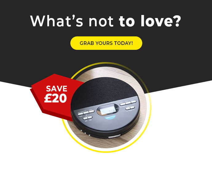 Aurora Portable CD/Radio Player with Built-In Speakers