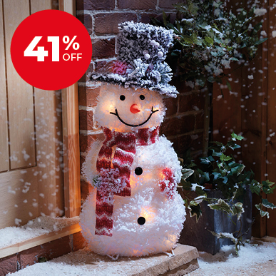 3D Frosted Light-Up Snowman